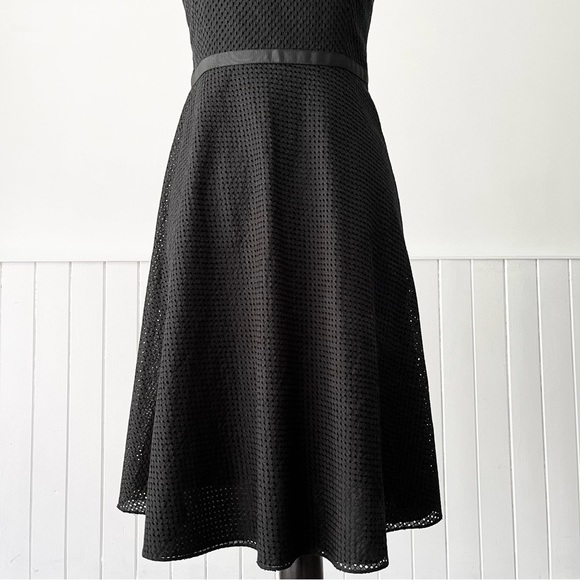 Ann Taylor Loft Black Eyelet Fit & Flare Dress Size 4 - Picture 9 of 12